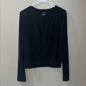 Athleta Black Long Sleeve Twist Knot Top